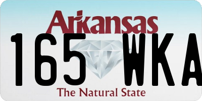 AR license plate 165WKA