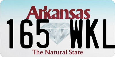 AR license plate 165WKL