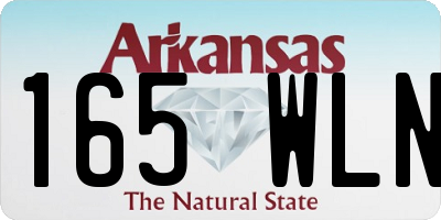 AR license plate 165WLN