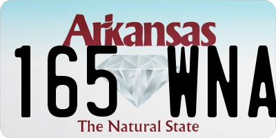 AR license plate 165WNA