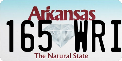 AR license plate 165WRI