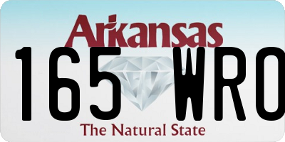 AR license plate 165WRO