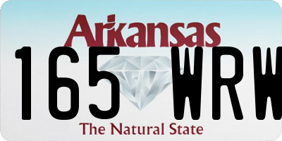 AR license plate 165WRW