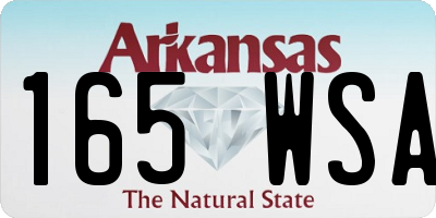 AR license plate 165WSA