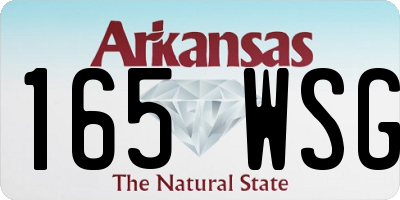 AR license plate 165WSG