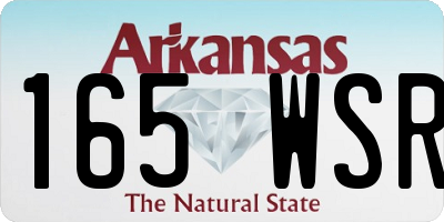 AR license plate 165WSR