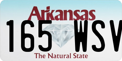 AR license plate 165WSV