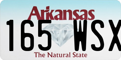 AR license plate 165WSX