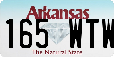 AR license plate 165WTW