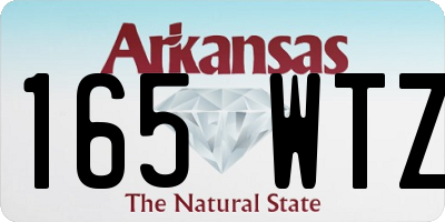 AR license plate 165WTZ