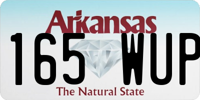 AR license plate 165WUP