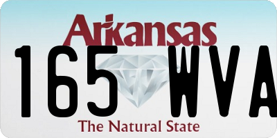 AR license plate 165WVA