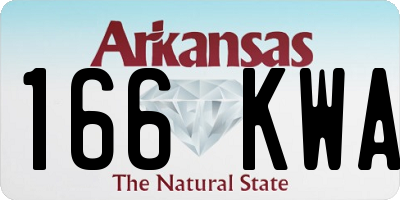 AR license plate 166KWA