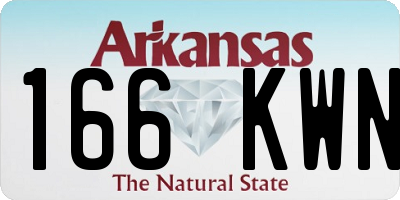 AR license plate 166KWN