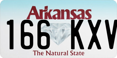 AR license plate 166KXV