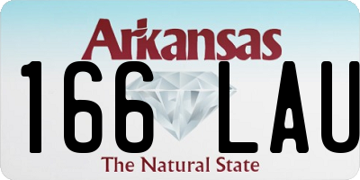 AR license plate 166LAU