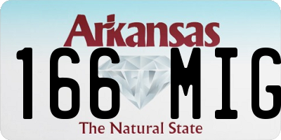 AR license plate 166MIG