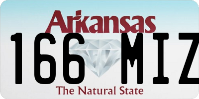 AR license plate 166MIZ