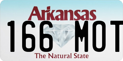 AR license plate 166MOT