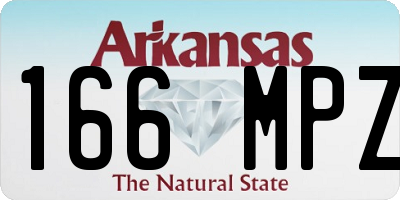 AR license plate 166MPZ