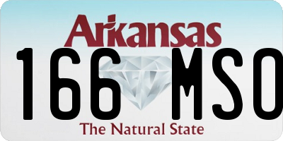 AR license plate 166MSO