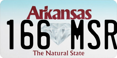 AR license plate 166MSR