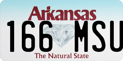 AR license plate 166MSU