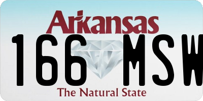 AR license plate 166MSW