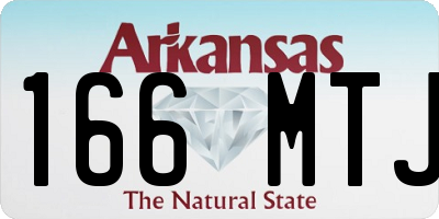 AR license plate 166MTJ