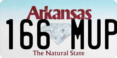 AR license plate 166MUP