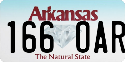 AR license plate 166OAR