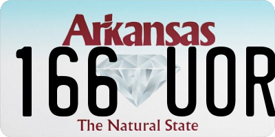 AR license plate 166UOR