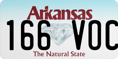 AR license plate 166VOC
