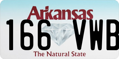 AR license plate 166VWB