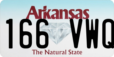 AR license plate 166VWQ