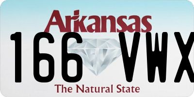 AR license plate 166VWX