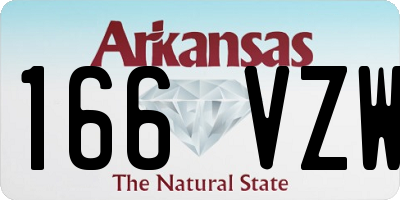 AR license plate 166VZW