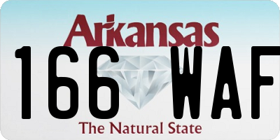 AR license plate 166WAF