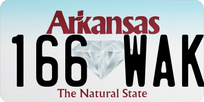 AR license plate 166WAK
