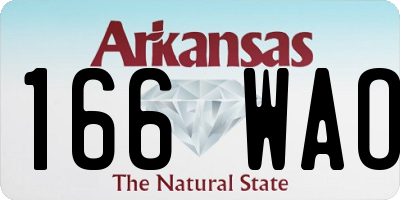 AR license plate 166WAO