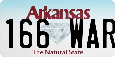 AR license plate 166WAR