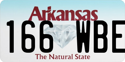 AR license plate 166WBE