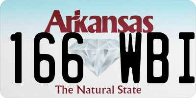 AR license plate 166WBI