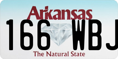 AR license plate 166WBJ