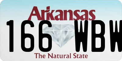 AR license plate 166WBW