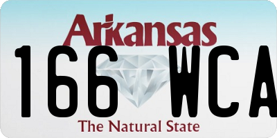 AR license plate 166WCA