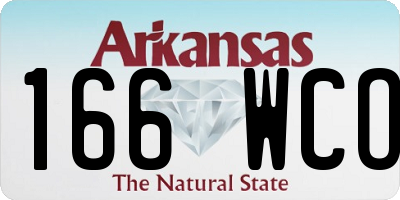 AR license plate 166WCO