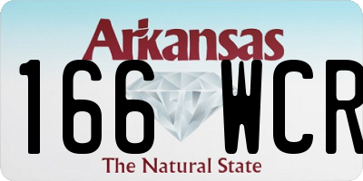 AR license plate 166WCR