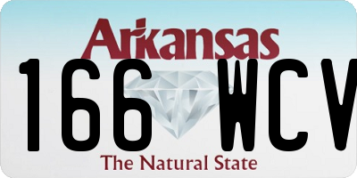 AR license plate 166WCV