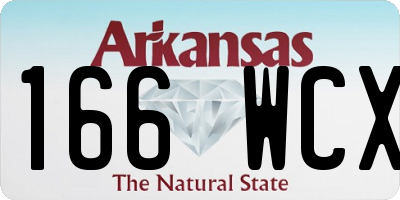 AR license plate 166WCX